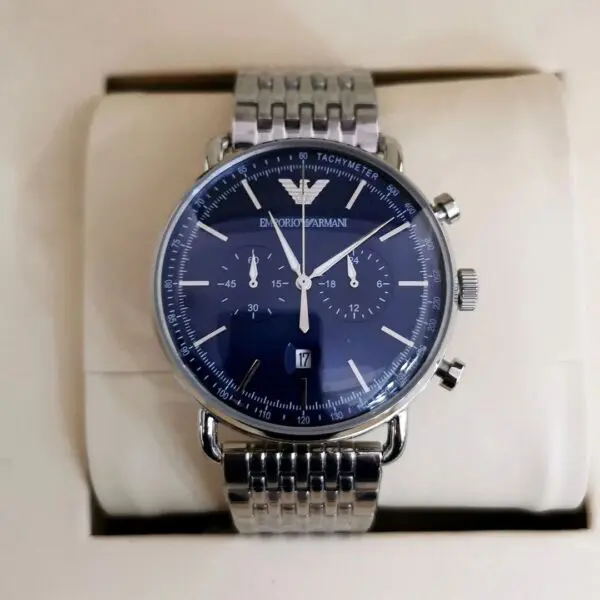 Emporio armani best sale aviator blue watch