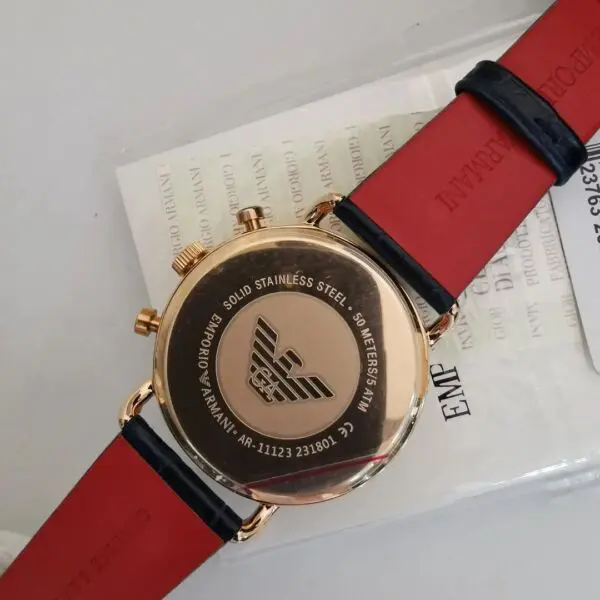 Emporio armani watches red on sale strap